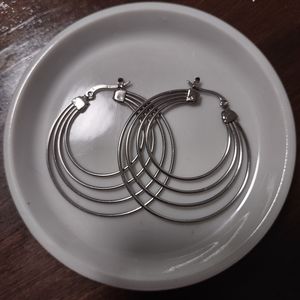 Silver hoop earrings